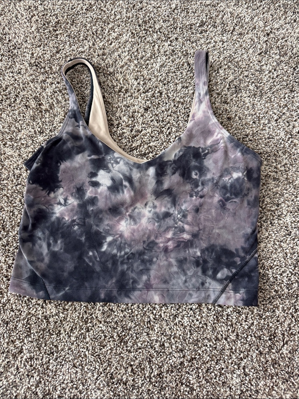 Lulu lemon Tie-Dye V-Neck Cropped Tank Top - Black & Pink